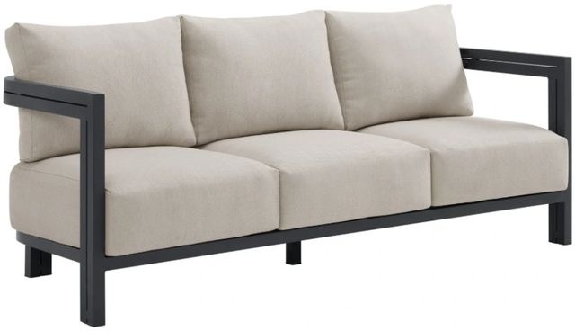 Elements International Playa Dark Gray/Olefin Beige Fabric/Metal Outdoor Sofa-0