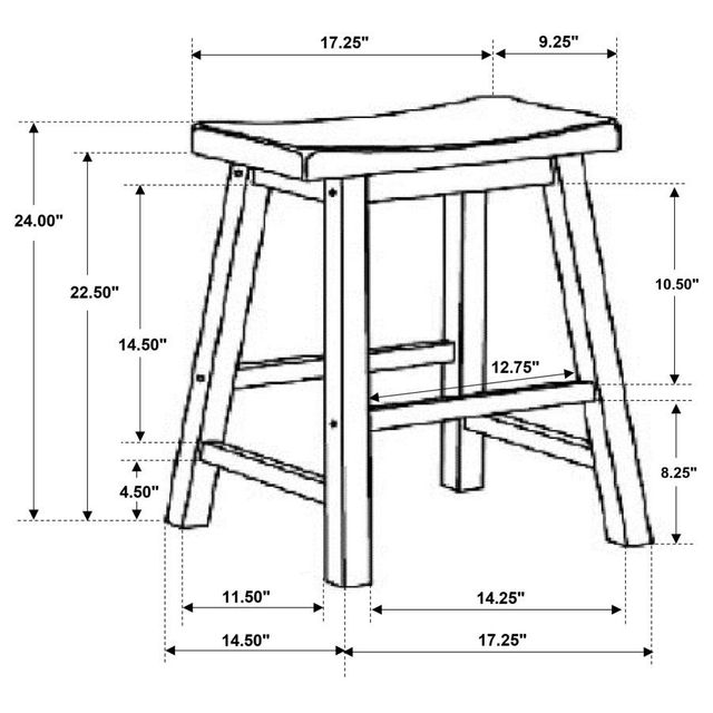 Coaster® Durant 2-Piece Black Wooden Counter Stools-2