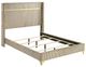 Coaster® Lucia Beige Eastern King Upholstered Wingback Panel Bed-1