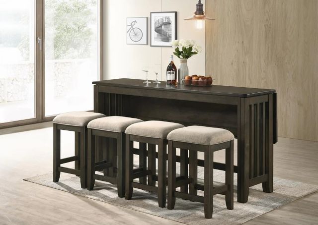 Bernards Lindsey 2-Piece Black/Gray Dining Stool Set-1