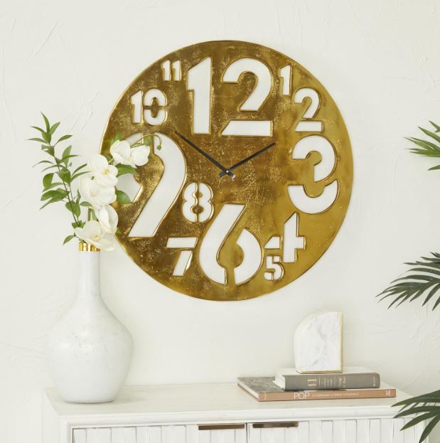 Deco Marche Gold Wall Clock-4