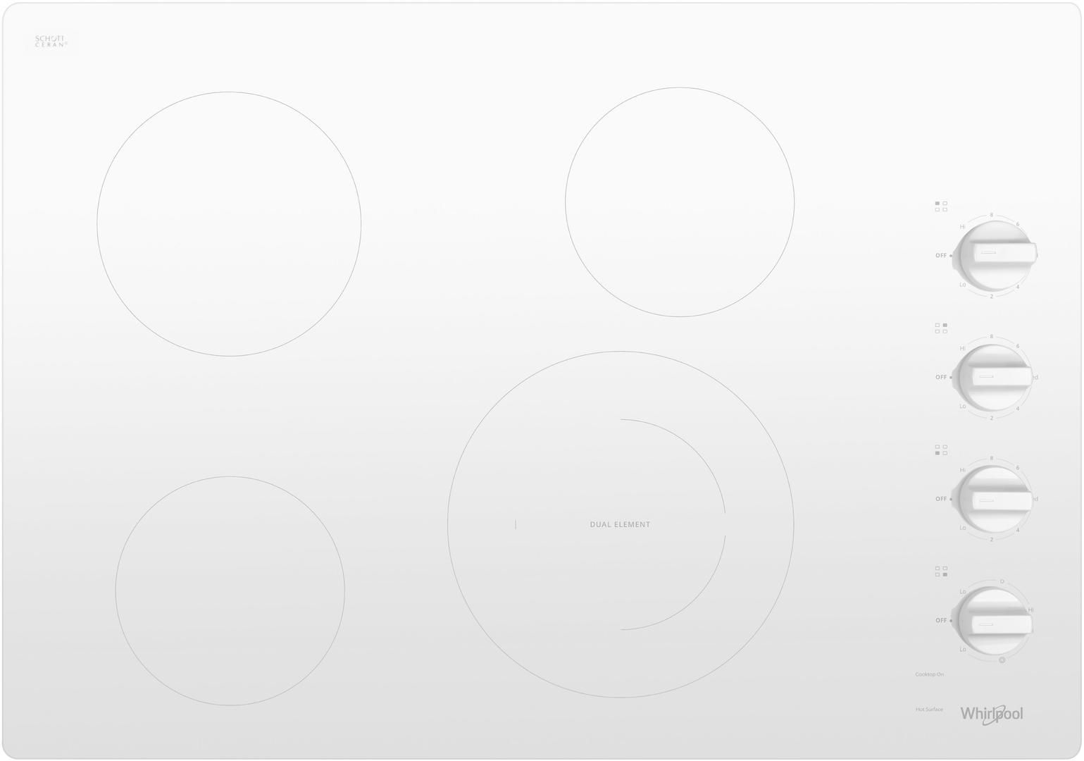 Whirlpool® 30" White Electric Cooktop