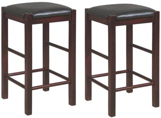 Linon Lance 2-Piece Espresso Counter Stool Set