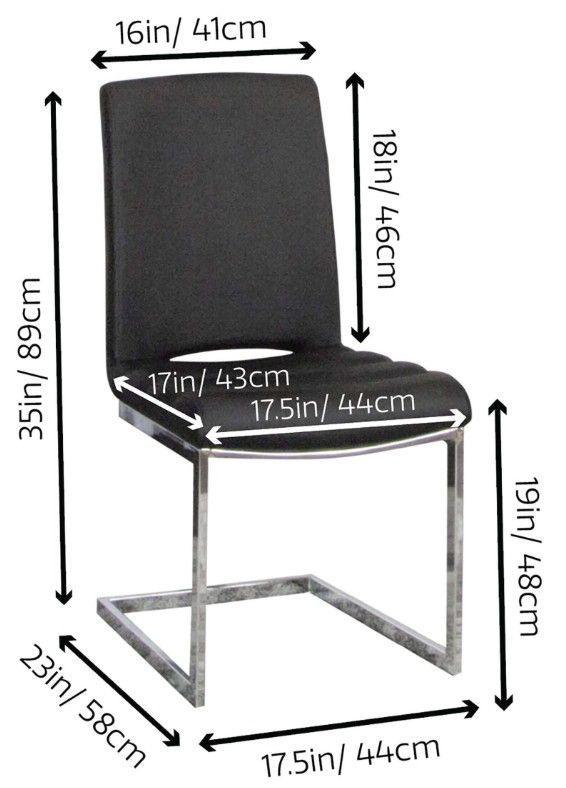 Cramco Dana Black/Chrome Dining Side Chair-2