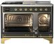 Ilve® Majestic III 48" Graphite Matte Pro Style Dual Fuel Natural Gas Range with French Top and Brass Trim-1