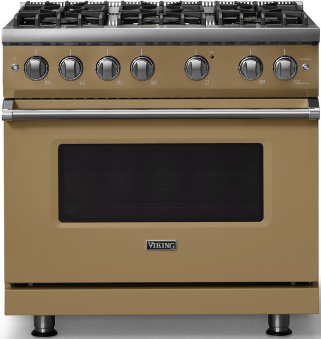 Viking® 5 Series 36" Golden Hour Pro Style Gas (NG) Range with Polished Chrome Trim-0