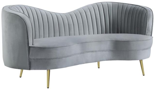 Coaster® Sophia Grey Upholstered Loveseat with Camel Back -0