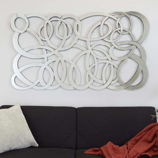 Deco Marche U Select Silver 35" Abstract Wall Mirror-3