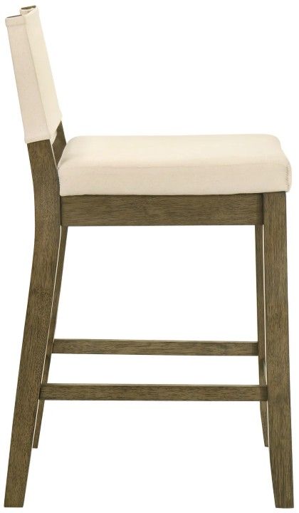 Armen Living Yaneli 2-Piece Putty Brown/White Counter Stool Set-2