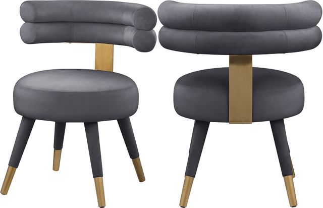 Meridian Furniture Fitzroy Gray Velvet Dining Chair-1