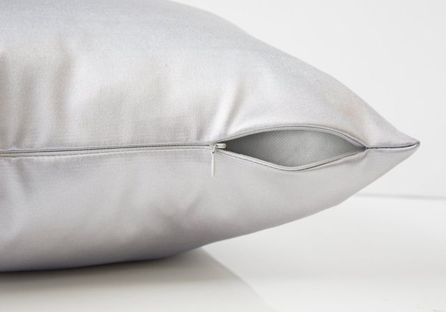 Monarch Specialties Inc. Set of 2 Silver Satin Pillow-1