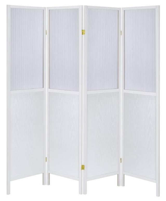 Coaster® Mattison 4-Panel White Room Divider Folding Shoji Screen Set-2