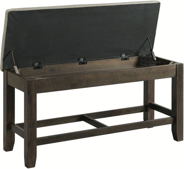 Elements International Colorado Beige/Charcoal Storage Dining Bench-1