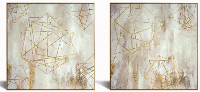 Classy Art 2-Piece Style 16 Hand Painted Textured Canvas in Frame Wall Art Set-1
