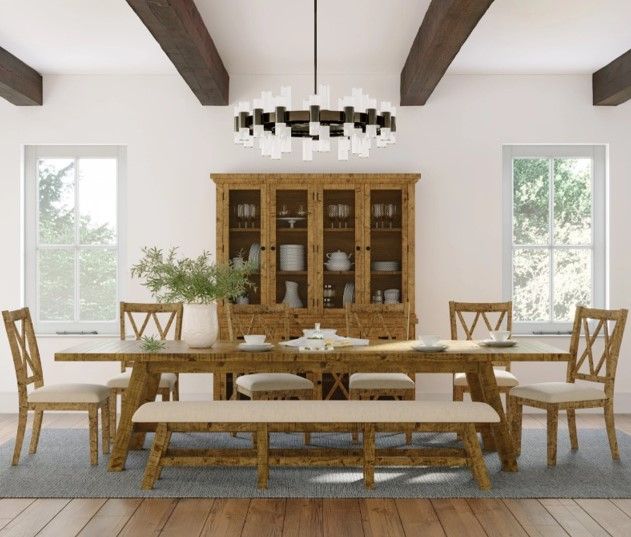 Jofran Inc. Telluride Gold Trestle Extension Dining Table-1
