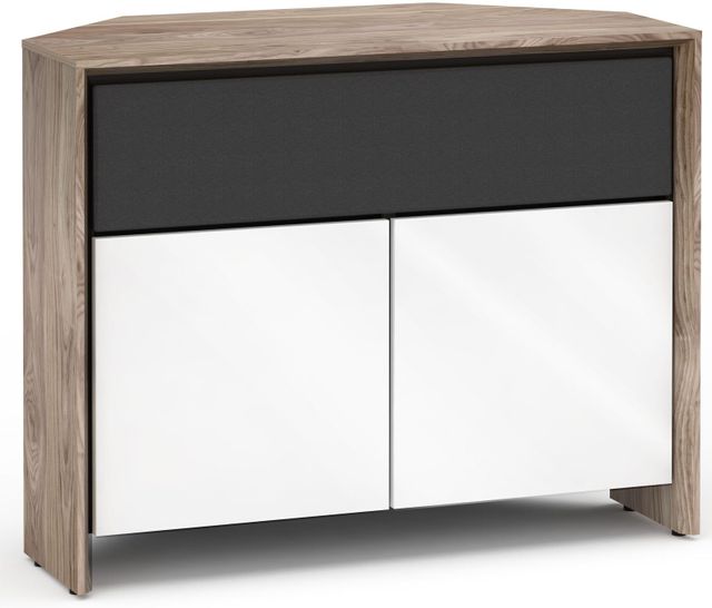 Salamander Designs® Barcelona 329 CR Corner Cabinet-Natural Walnut/Gloss White
