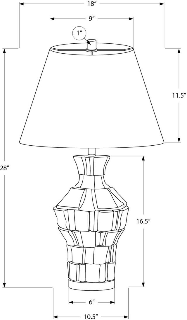 Monarch Specialties Inc. Grey Resin Table Lamp with Ivory Shade-1