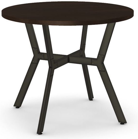 Amisco Customizable Norcross 30" Birch Veneer Round Table with a 36" Diameter Tabletop-0