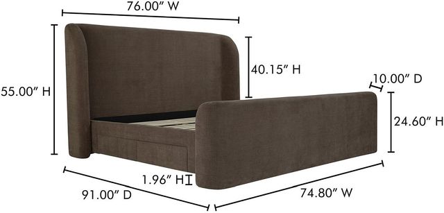 Moe's Home Collection Sophia Brown Queen Storage Bed-2