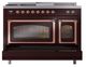 Ilve® Nostalgie II Noblesse 48'' Burgundy Pro Style Dual Fuel Range with Copper Trim-3