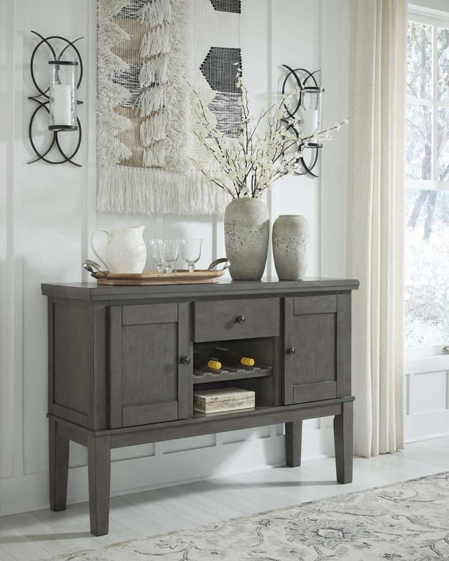 Signature Design by Ashley® Hallanden Antiqued Gray Dining Server-5