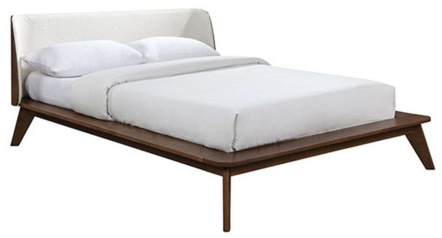Furniture of America® Lenzburg 4-Piece Walnut/Beige Queen Bedroom Set-1