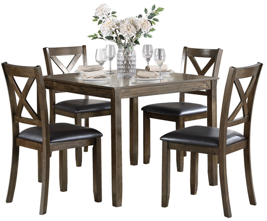Homelegance® Hazel 5-Piece Charcoal Brown Dining Table Set-0