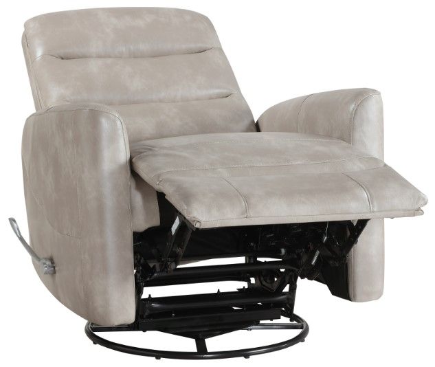 New Classic® Home Furnishings Takami Gray Manual Swivel Recliner-3