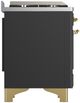 Ilve® Majestic III 48" Graphite Matte Pro Style Dual Fuel Natural Gas Range with Triple Glass Door and Brass Trim-4
