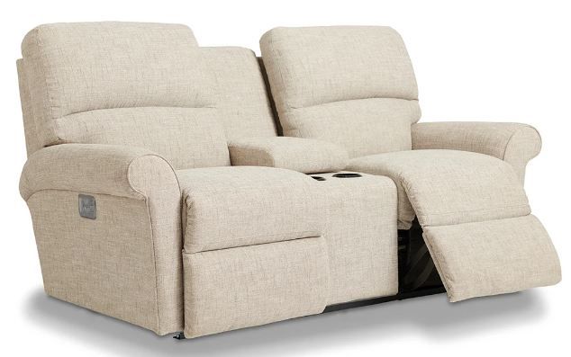 La-Z-Boy® Robin Taupe Power Reclining Loveseat with Console and Headrest-1