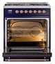 Ilve® Nostalgie II Noblesse 30'' Midnight Blue Pro Style Dual Fuel Range with Copper Trim-1