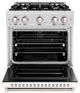 ZLINE Classic 30" Satin Stainless Steel Pro Style Gas Range with White Matte Door-1