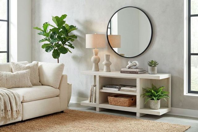 aspenhome® Latitude Brushed White 55" Open Console-1