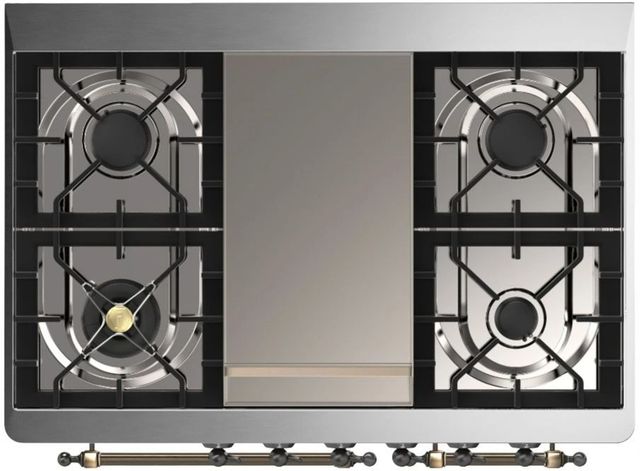 Ilve® Majestic III 40" Custom Pro Style Dual Fuel Liquid Propane Range with Solid Door and Chrome Trim-1