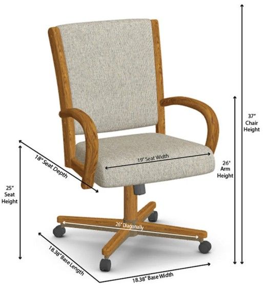 Chromcraft Customizable Camryn Swivel Tilt Caster Casual Dining Chair-2