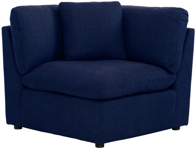 Mazin Furniture Howerton 5-Piece Blue Modular Sectional with 3 Pillows and  Right Side Ottoman Chaise-3