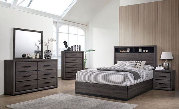 Furniture of America® Conwy 4-Piece Gray Queen Bedroom Set-0