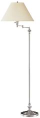 Cal® Lighting & Accessories Brushed Steel/Off-White Swing Arm Floor Lamp-0