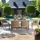 Uttermost® Harbor Cerused Wheat Herringbone Wooden Indoor-Outdoor Dining Table-2