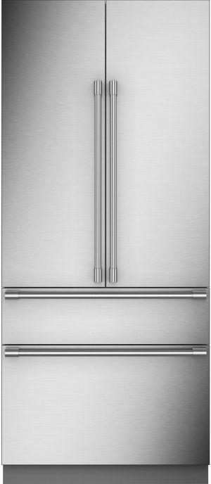 front view of the Monogram® 36 in. 20.1 Cu. Ft. Panel Ready Counter Depth French Door Refrigerator