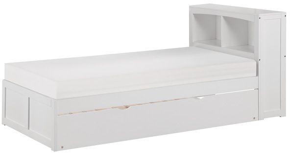 Homelegance® Galen White Youth Twin Platform Bookcase Bed with Twin Trundle-0