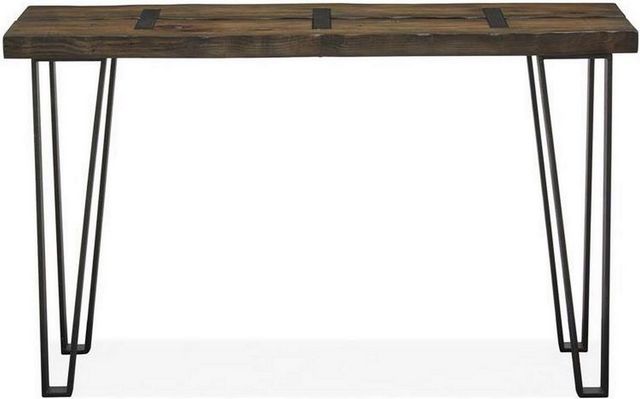 Magnussen Home® Dartmouth Sawmill Rectangular Sofa Table with Galvanized Steel Legs-1