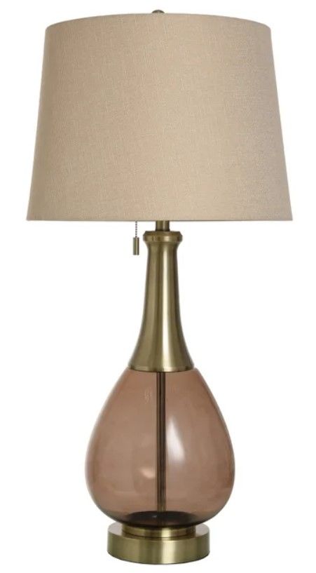 StyleCraft Brass Cocoa Glass Table Lamp-0
