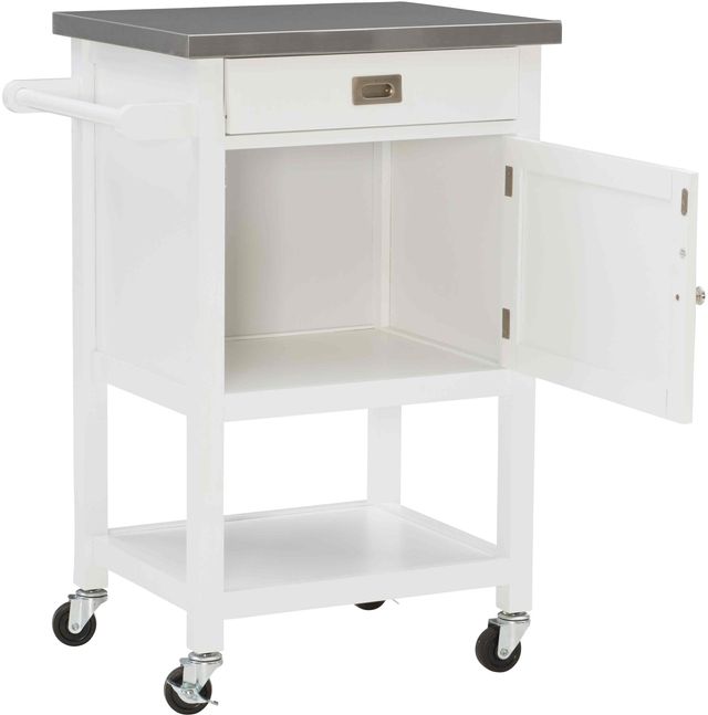 Linon Sydney White Apartment Kitchen Cart-3
