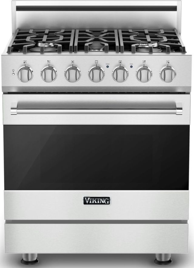 Viking® 3 Series 30" Frost White Freestanding Natural Gas Range-0