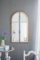 A & B Home Beige/White Arch Wood Wall Mirror-5
