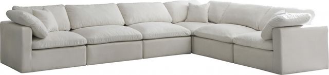 Meridian Furniture Plush 6-Piece Cream Modular Sectional-0