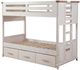 American Woodcrafters Beach Comber Youth Weathered White Twin Over Twin Bunkbed with Trundle-0