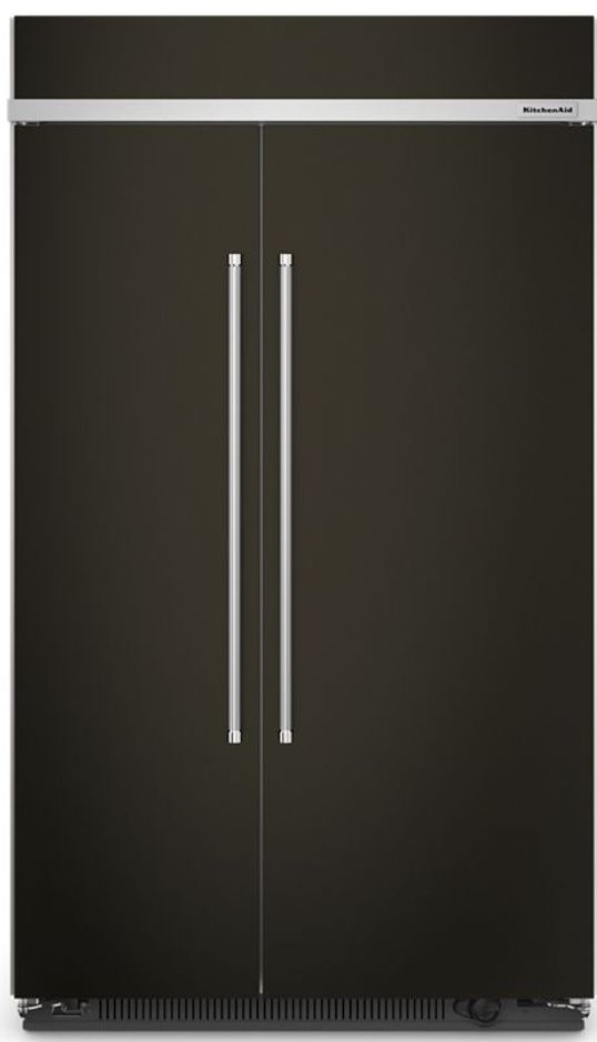 KitchenAid® 48 in. 30.0 Cu. Ft. PrintShield™ Finish Black Stainless Steel Built In Counter Depth Side-by-Side Refrigerator-0