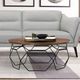 Armen Living Cosmo Walnut Top Coffee Table with Black Base-1